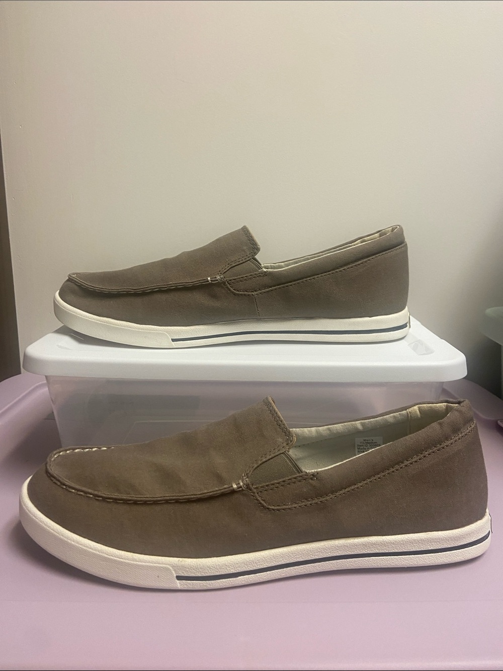 L.L. Bean Men's Slip-On Loafers in Taupe